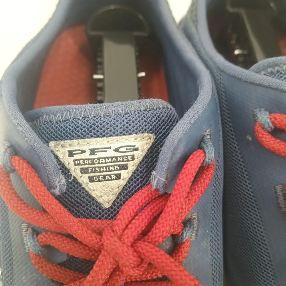 Columbia‎ PFG Dorado CVO Mens 9.5 Navy Blue Red Fishing Shoes YM4667-469